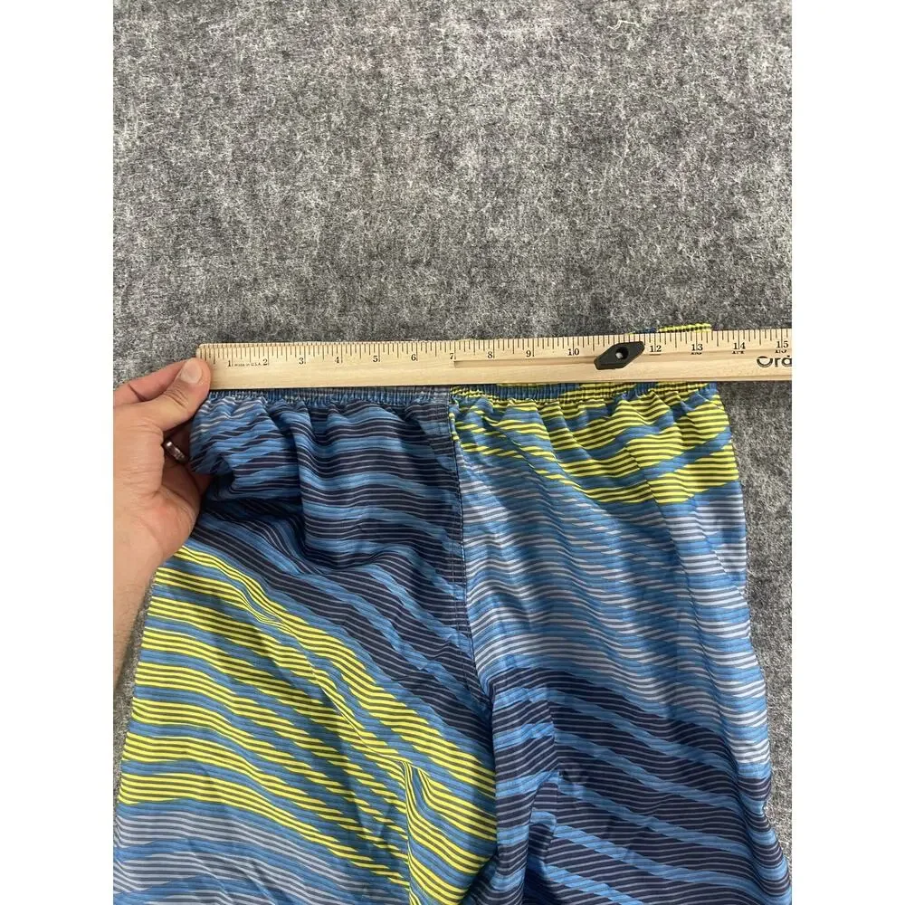 NIKE Boys Board Shorts Large 12 13 Years Blue Striped Swim Trunks Beach N327